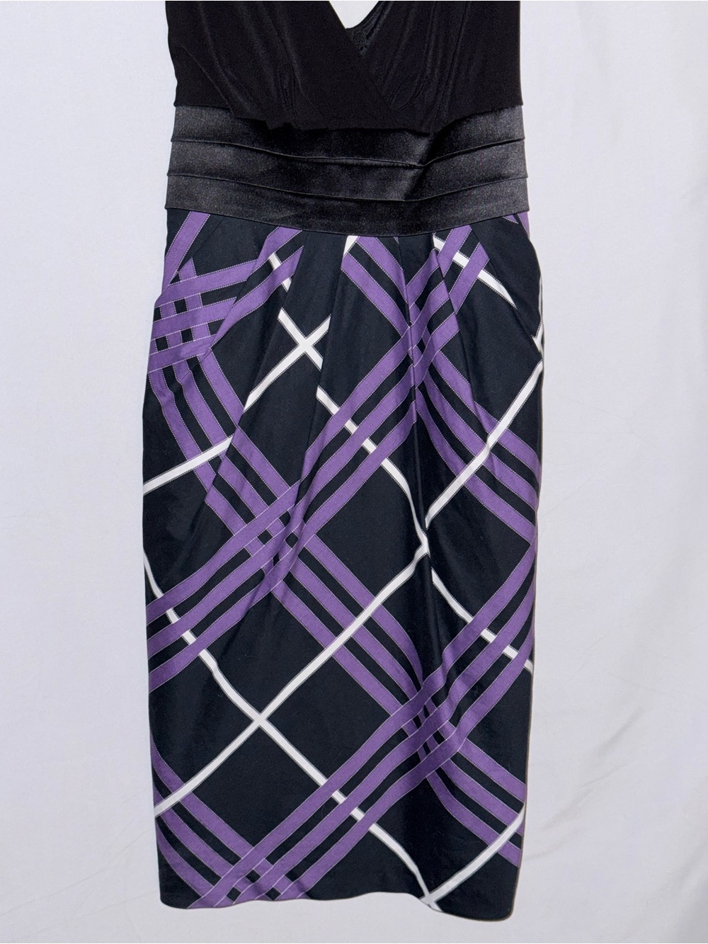 NWT A. Byer Black Dress with Purple & White Plaid Skirt Size 5 (Juniors) - Picture 4 of 10